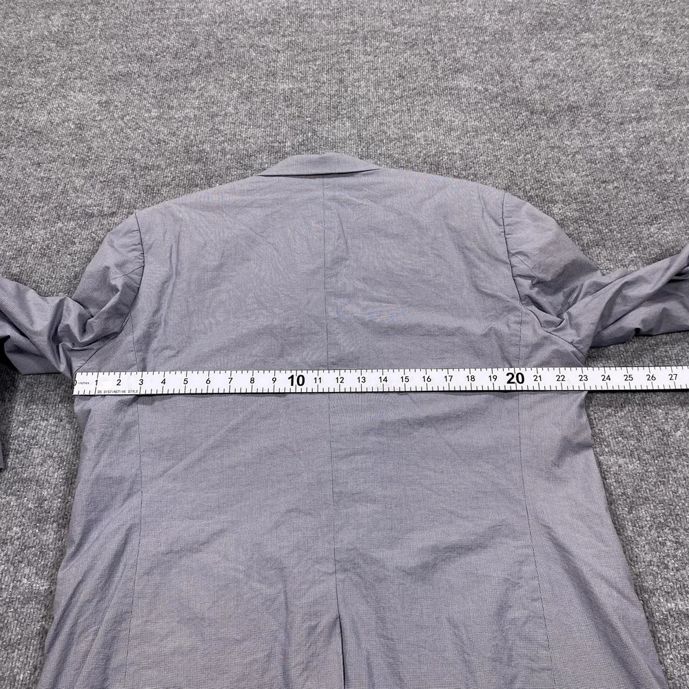 Banana Republic Blazer Jacket Mens 46 Long Slim Gray Cotton‎ Notch Lapel